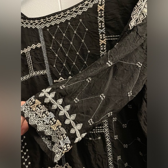 Johnny Was Carnation Embroidered Georgette Blouse - Picture 12 of 16